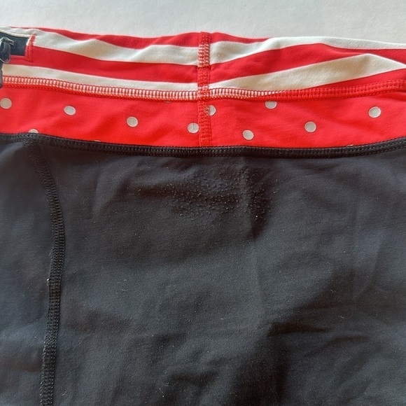 Lululemon Seawheeze Run Inspire Crop Leggings Orange stripes polka dot 4 - Picture 4 of 7